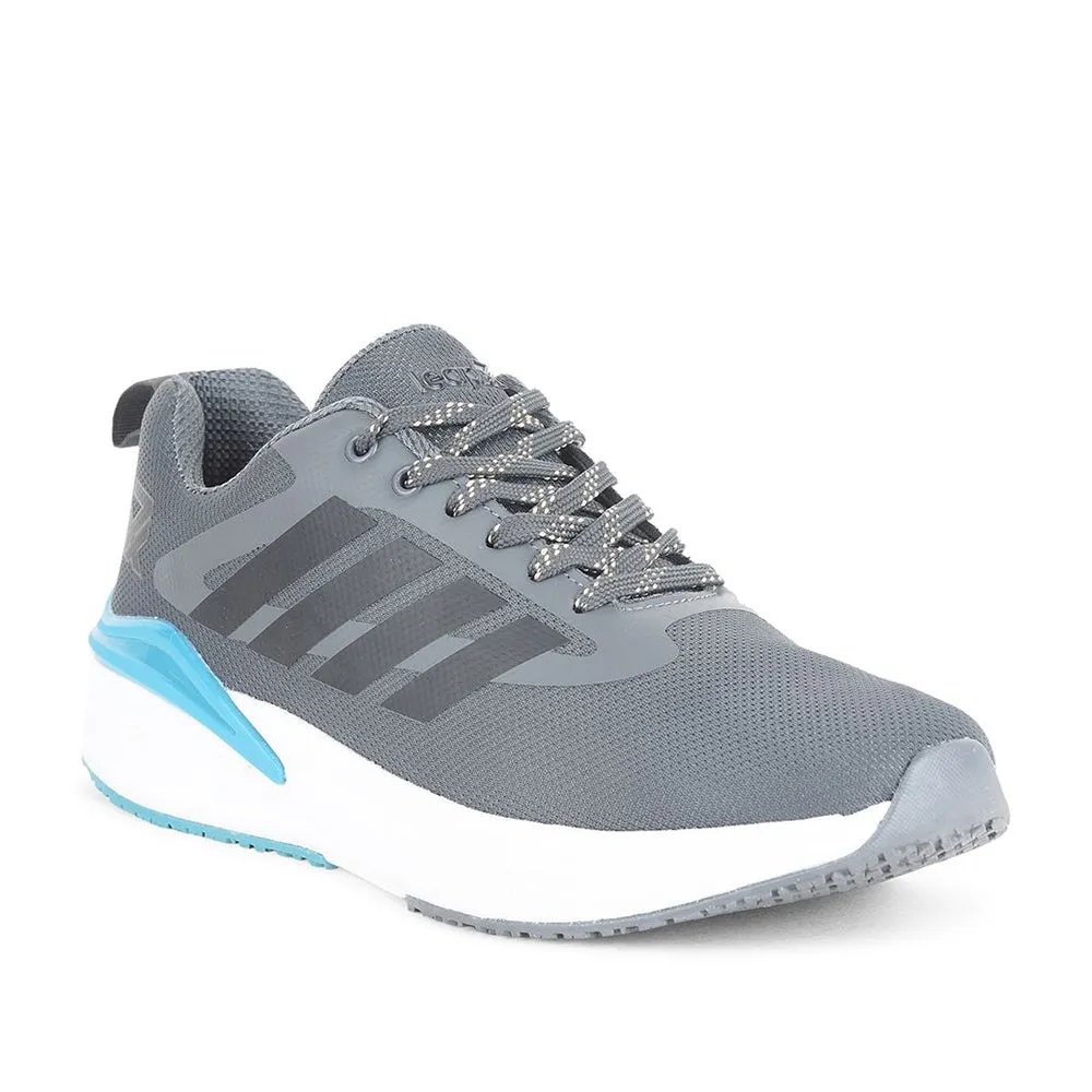 Leap7x Grey Sports Lacing Running Shoes For Men CAPSICO-1 By Liberty Comfortable to wear
