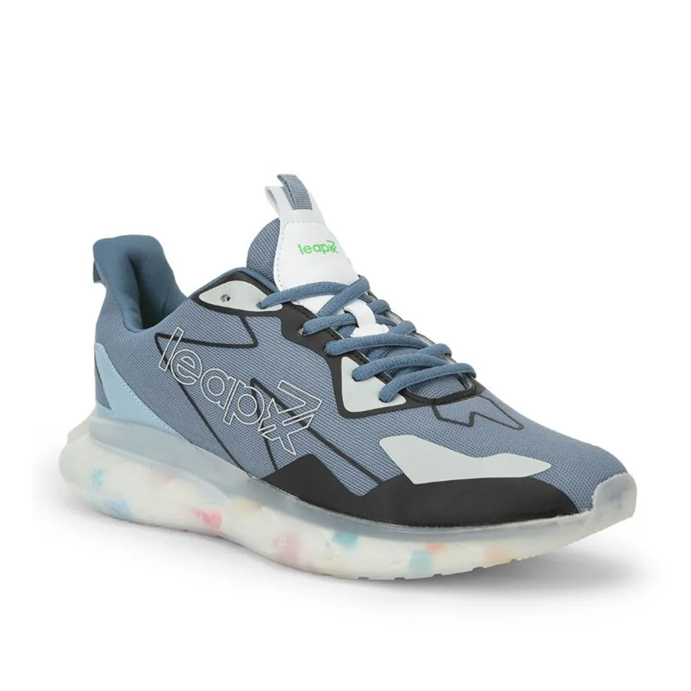 Leap7x Lacing Sports Shoes For Men (S.BLUE) FLYING By Liberty Thermal Regulation Fabric