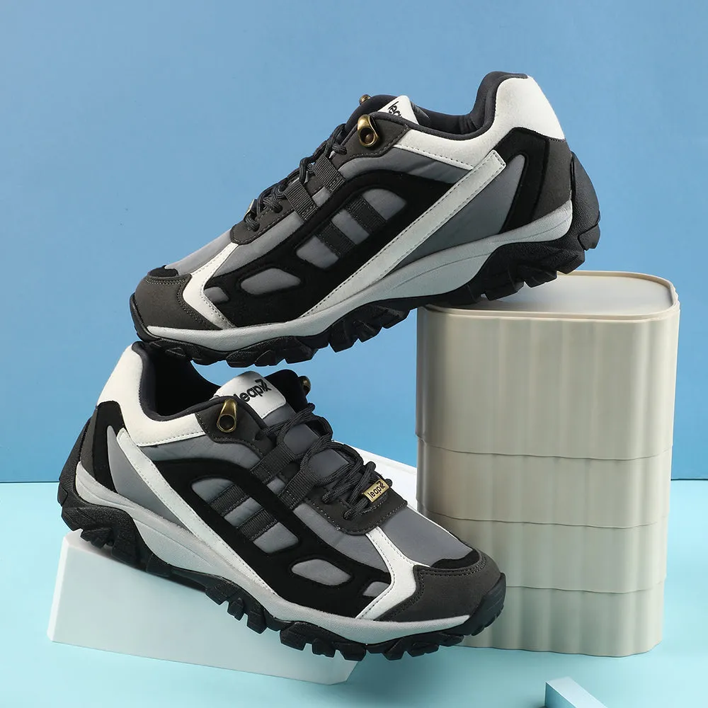 breathable mesh performance spring shoes Leap7x Light Grey Sports Lacing Running Shoes For Men EAST-1 By Liberty