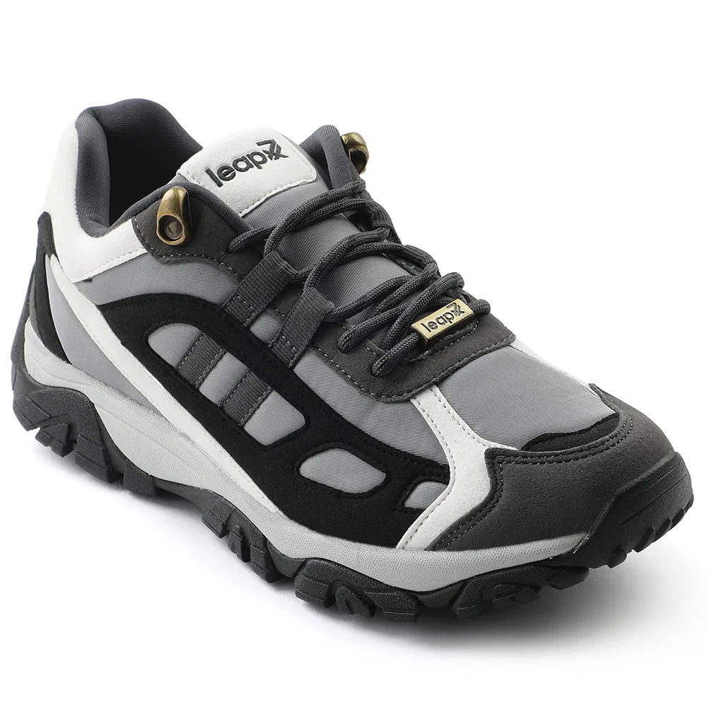 Leap7x Light Grey Sports Lacing Running Shoes For Men EAST-1 By Liberty Pressure Zone Mapping running for stress relief