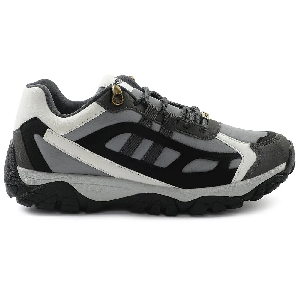 Heavy Cushioning Cushioned Heel Support Leap7x Light Grey Sports Lacing Running Shoes For Men EAST-1 By Liberty