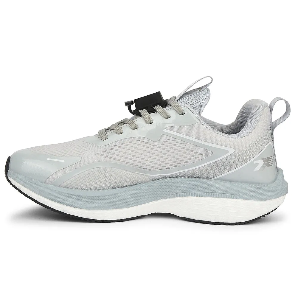 Leap7x Light Grey Sports Lacing Running Shoes For Men XLM-06MS By Liberty Micro Textured Insole