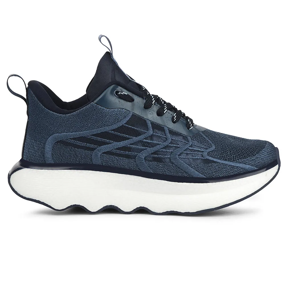 Leap7x Navy Blue Sports Lacing Running Shoes For Men GHD-101 By Liberty heat - resistant shoes Mud run