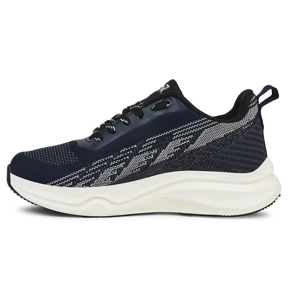 Leap7x Navy Blue Sports Lacing Running Shoes For Men GHD-35 By Liberty strength training shoes