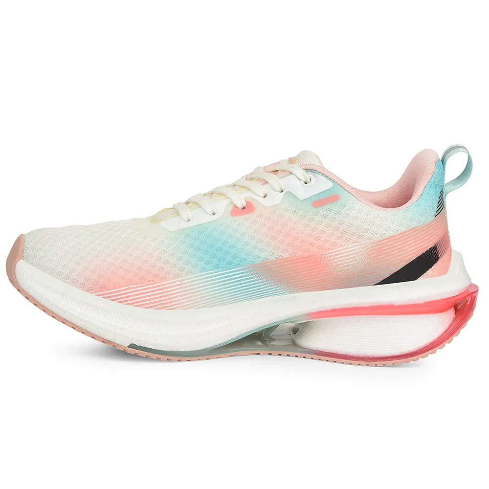 Leap7x Peach Sports Lacing Running Shoes For Women ARMENIA By Liberty Ultra Breathable Aerodynamic Design