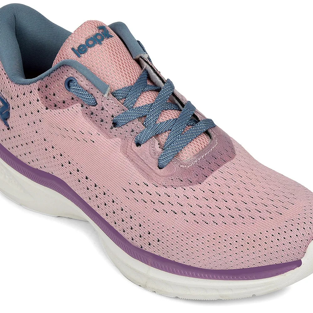 TractionPattern Leap7x Peach Sports Lacing Running Shoes For Women GHD-10 By Liberty