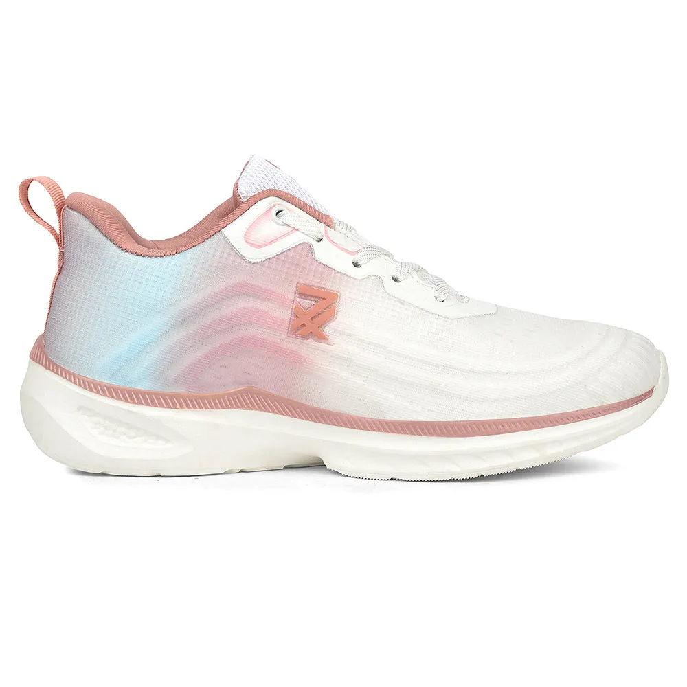 hypoallergenic running wear Hyperelastic Polymer Insert Leap7x Peach Sports Lacing Running Shoes For Women RWL-58 By Liberty