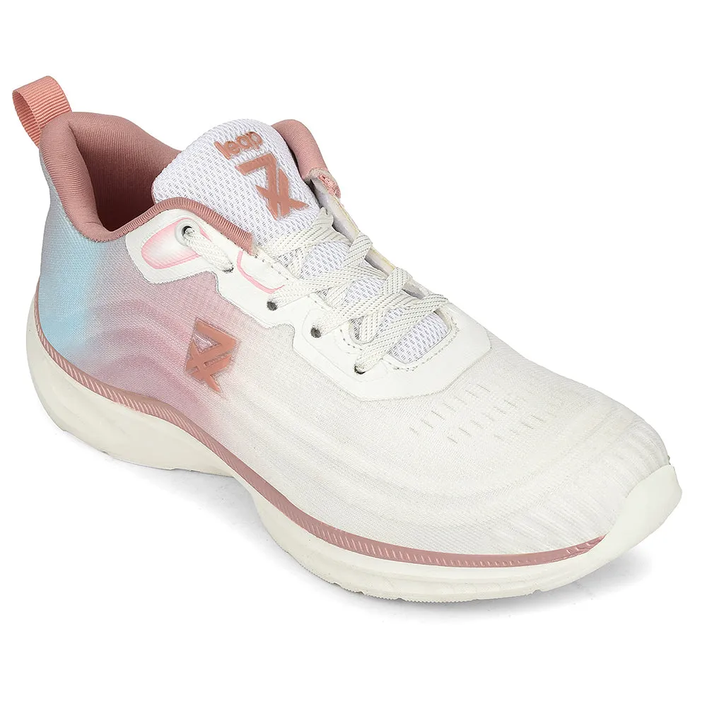 Midfoot Wrap Tech Leap7x Peach Sports Lacing Running Shoes For Women RWL-58 By Liberty