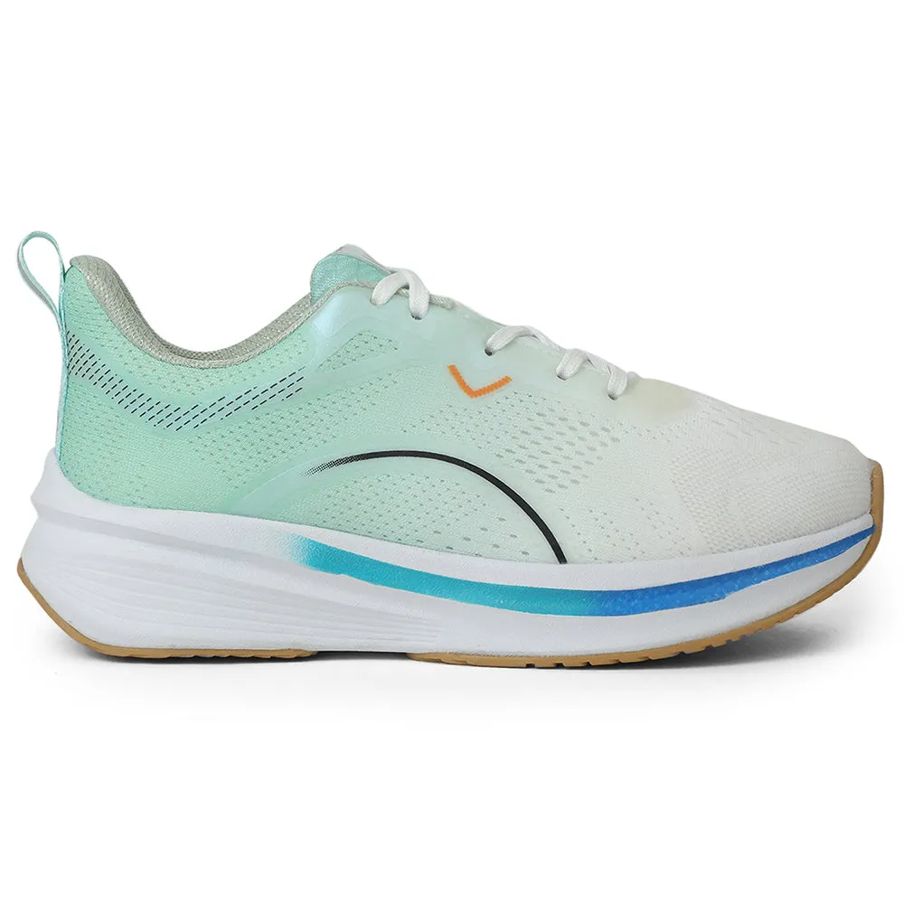 Leap7x Sea Green Sports Lacing Running Shoes For Men PACIFIC-1E By Liberty Cross Vector Flex Grooves printed - finish - design shoes