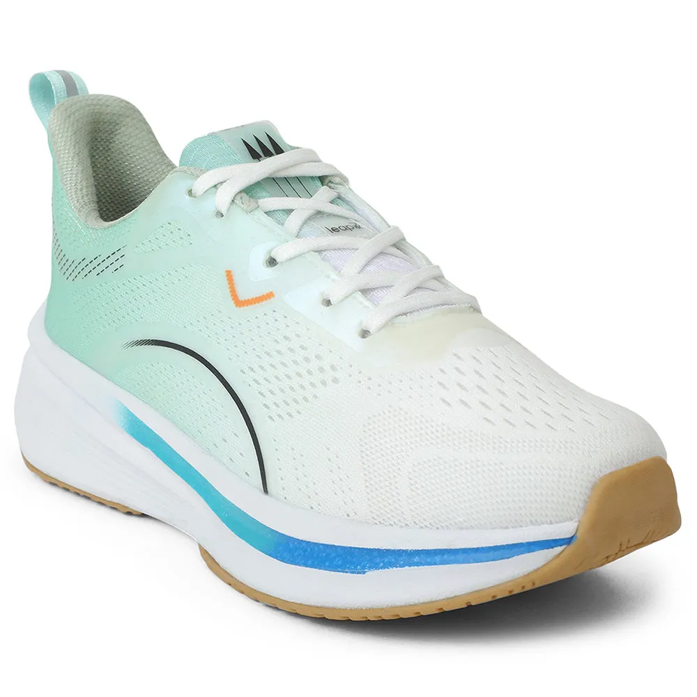 Leap7x Sea Green Sports Lacing Running Shoes For Men PACIFIC-1E By Liberty Thermoregulating Lining Air Zoom