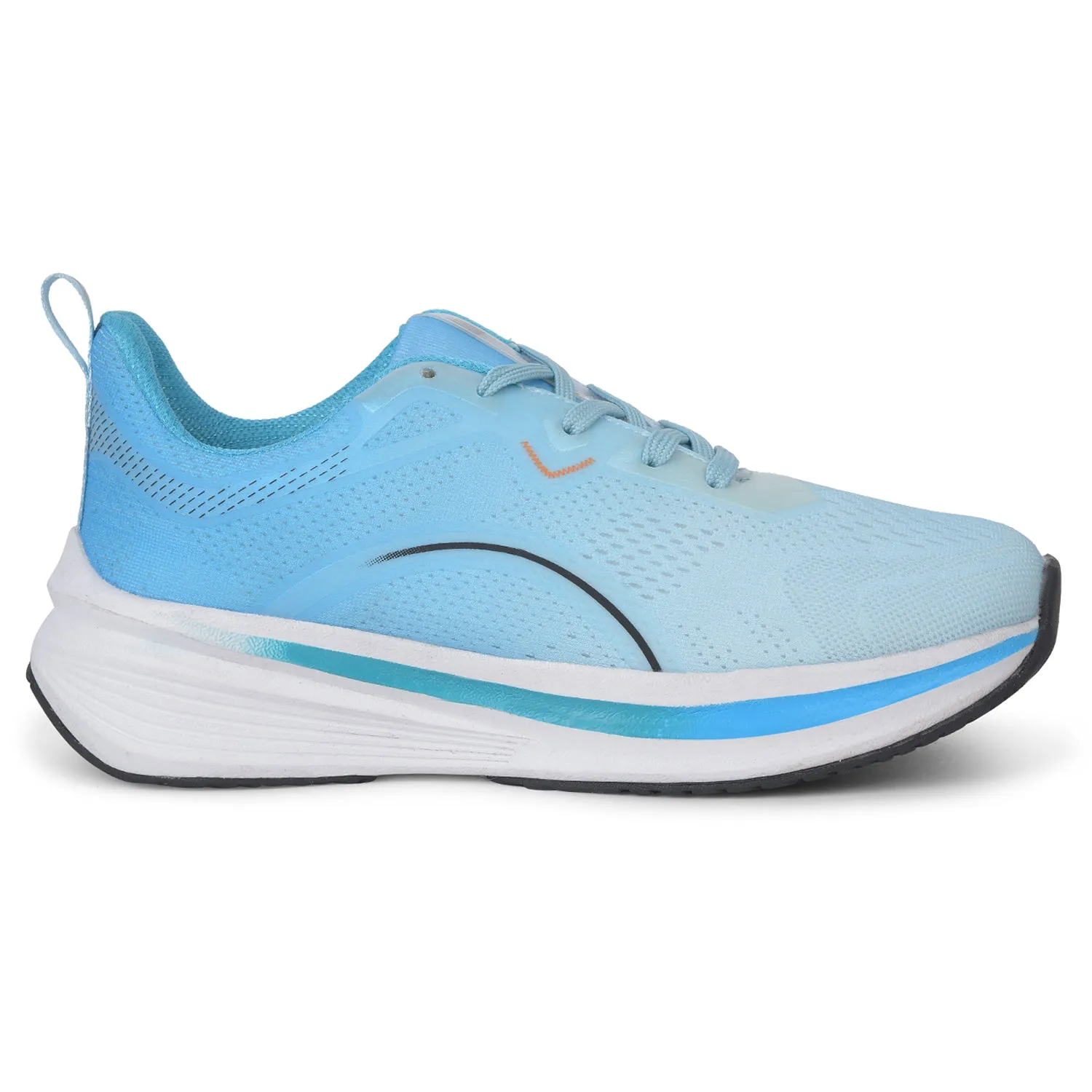 Leap7x Sky Blue Sports Lacing Running Shoes For Men PACIFIC-1E By Liberty Compression Molded Collar Sunny running comfort