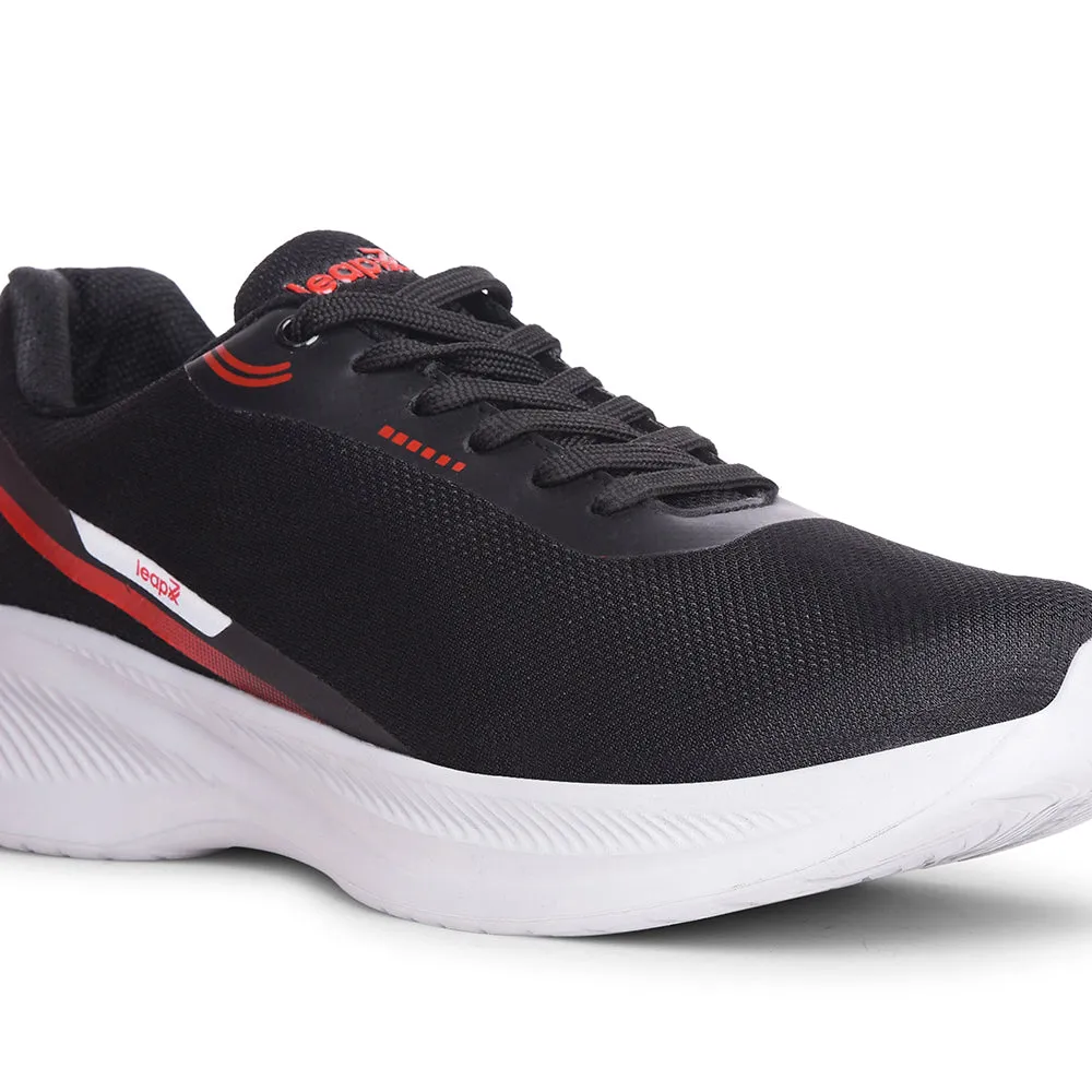 cushioning - feature shoes Leap7x Sports Black Running Shoes For Mens KOOPER-1E By Liberty