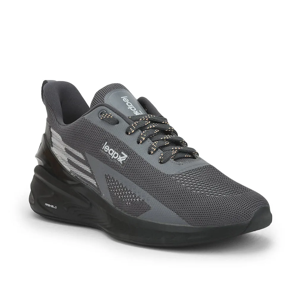 Leap7x Sports Lacing Shoe For Men ( Grey ) REVOLVE By Liberty Gel Infused Midsole Internal Harness System