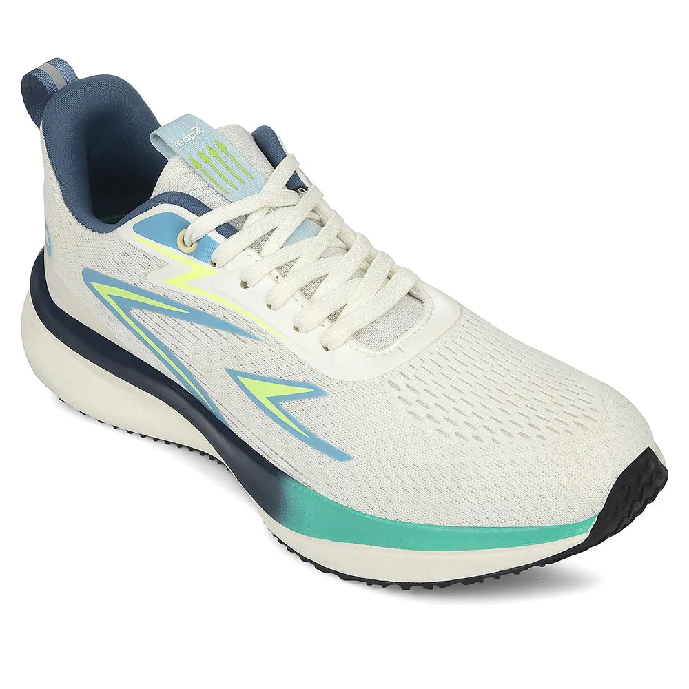 Elastic Lace Technology Leap7x White Sports Lacing Running Shoes For Men BELARUS-1 By Liberty