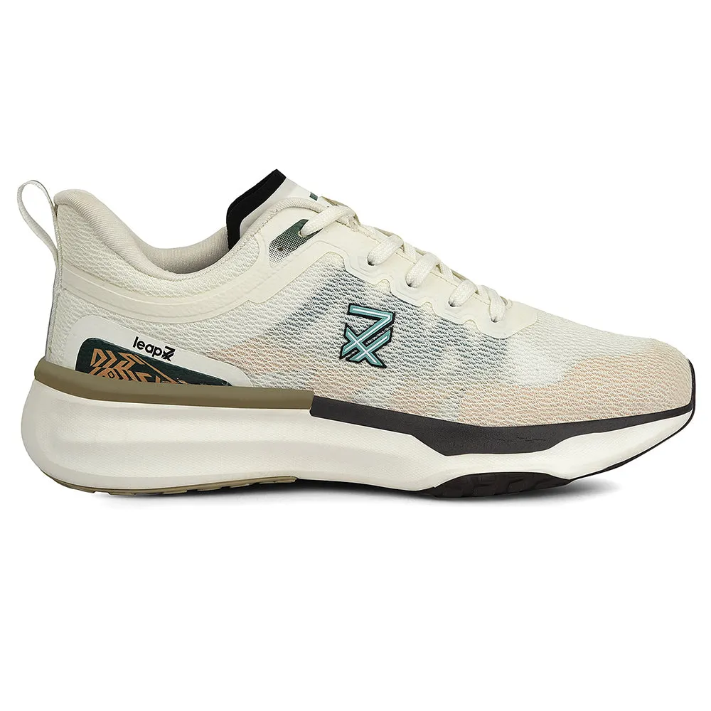 Blown Rubber Treads Leap7x White Sports Lacing Running Shoes For Men BRAVE-1 By Liberty