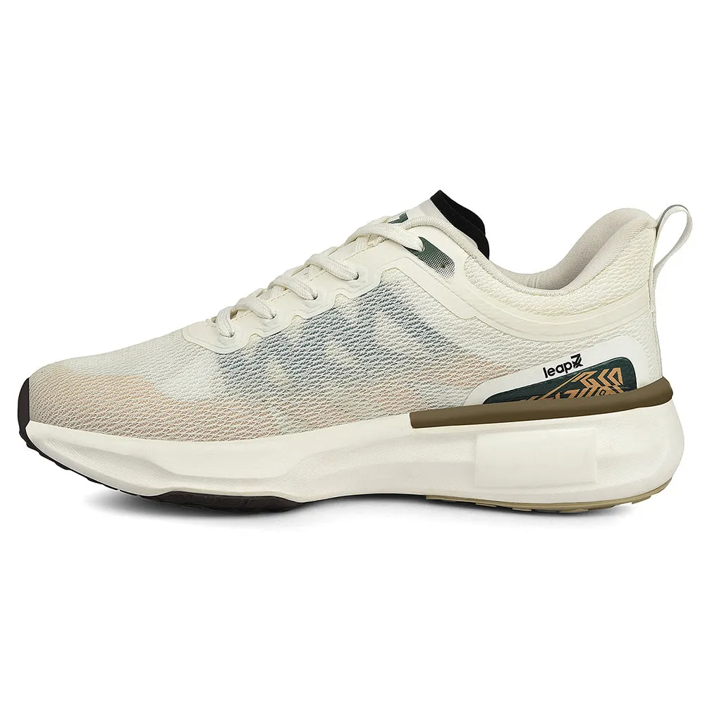 Leap7x White Sports Lacing Running Shoes For Men BRAVE-1 By Liberty Enhanced Ground Grip