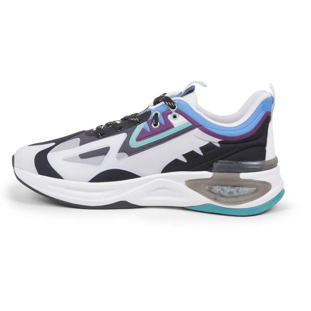 Leap7x White Sports Lacing Running Shoes For Men HANOVER-1 By Liberty Shock Diffusion Layer Style Statement