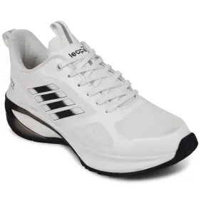 Leap7x White Sports Lacing Running Shoes For Men RUNNY-1E By Liberty Heat Sealed Seam Construction