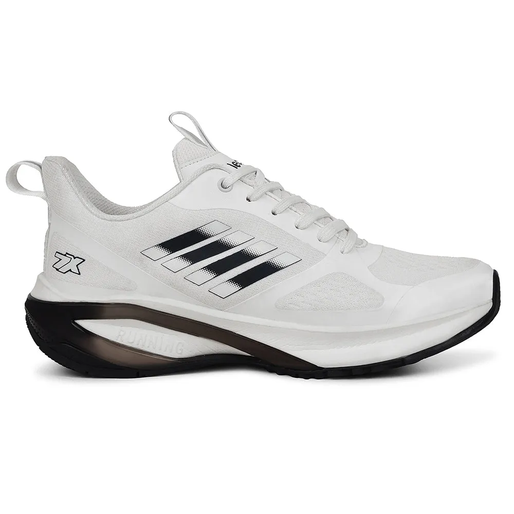 Leap7x White Sports Lacing Running Shoes For Men RUNNY-1E By Liberty Quick drying material