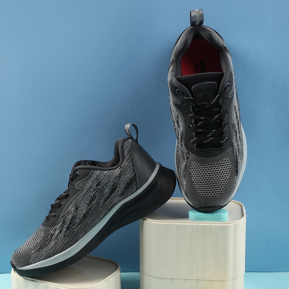 Leap7x Black Sports Lacing Running Shoes For Women MANTIS By Liberty quick - moving shoes Beginner - runner