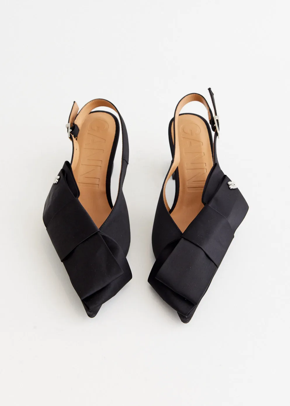 Big Bow Slingback Kitten Heel Pumps foldable Trend Style