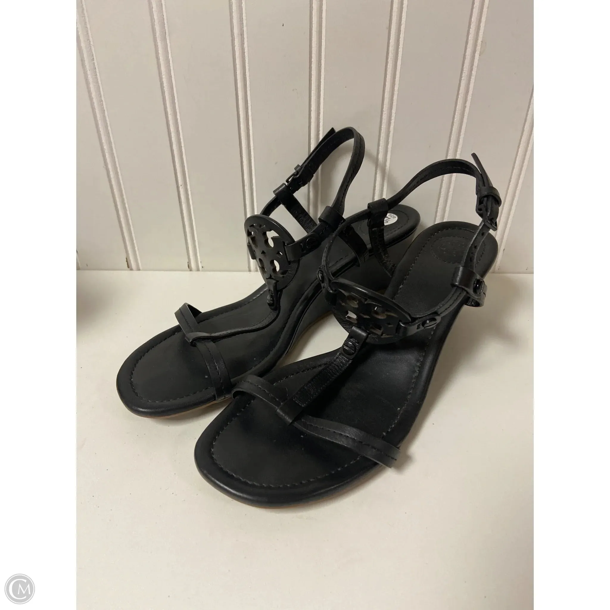 Sandals Designer By Tory Burch In Black, Size: 7.5 rubber