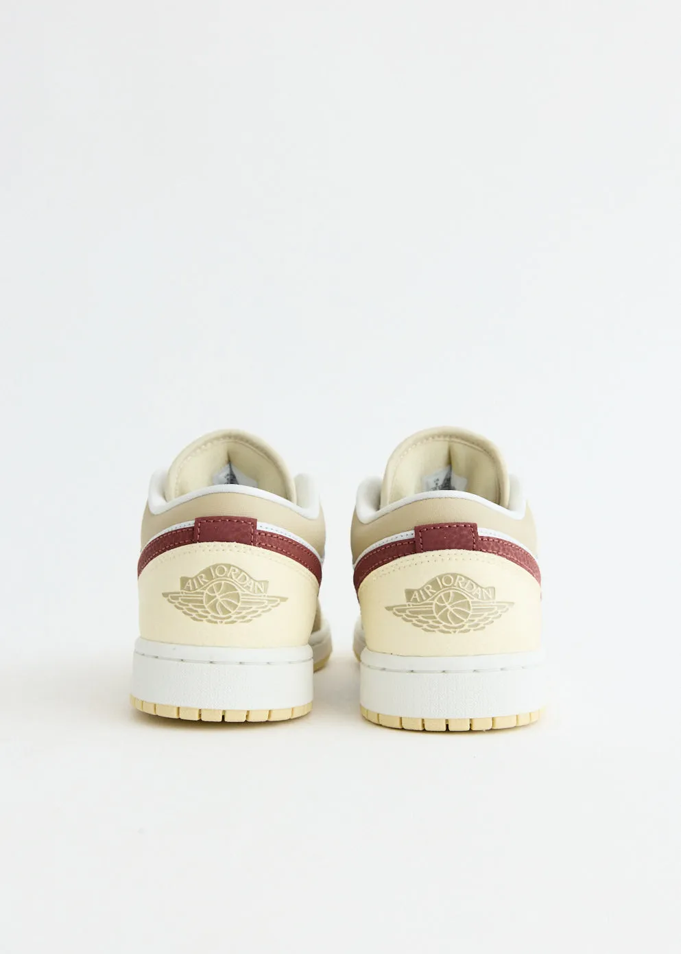 Sun Hike Women's Air Jordan 1 Low 'White Red Sepia' Sneakers