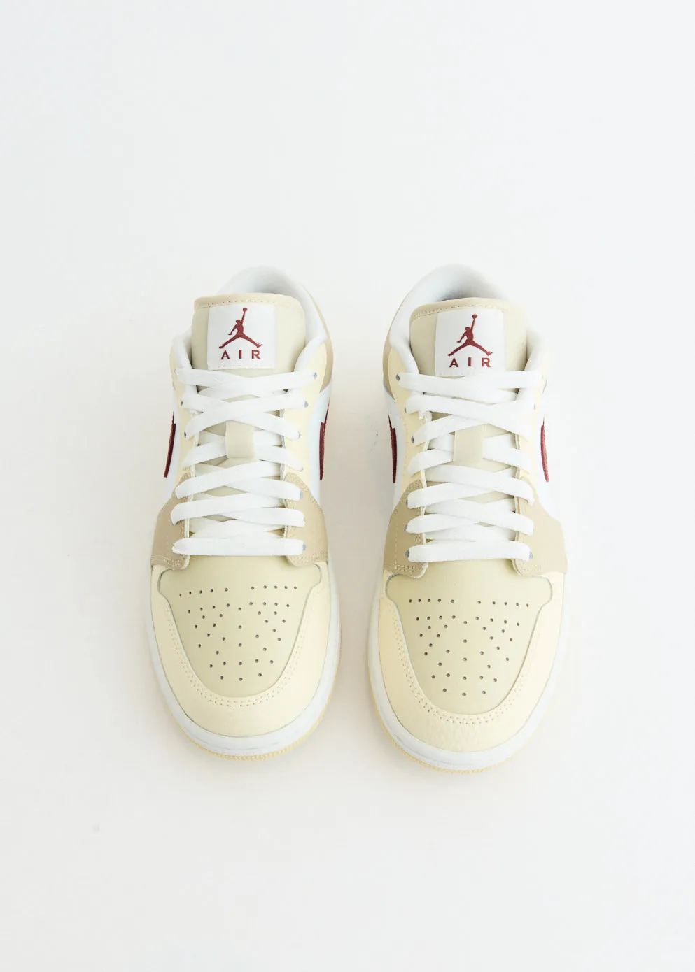 Women's Air Jordan 1 Low 'White Red Sepia' Sneakers Daily Errand Parade Walk