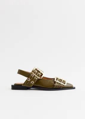 Feminine Buckle Ballerinas RecycledMaterial