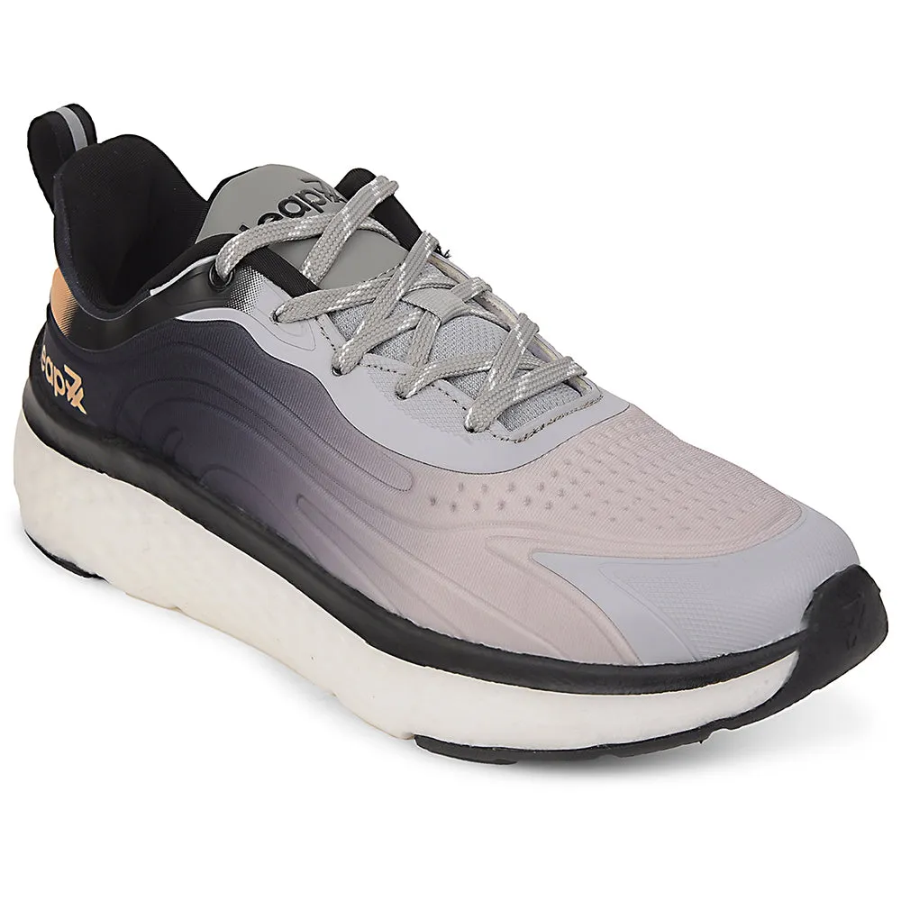 squash player shoes Adaptive Footframe Tech Leap7x Black Sports Lacing Running Shoes For Men NITRUN-10 By Liberty