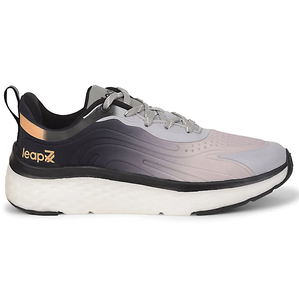 mid - top Leap7x Black Sports Lacing Running Shoes For Men NITRUN-10 By Liberty