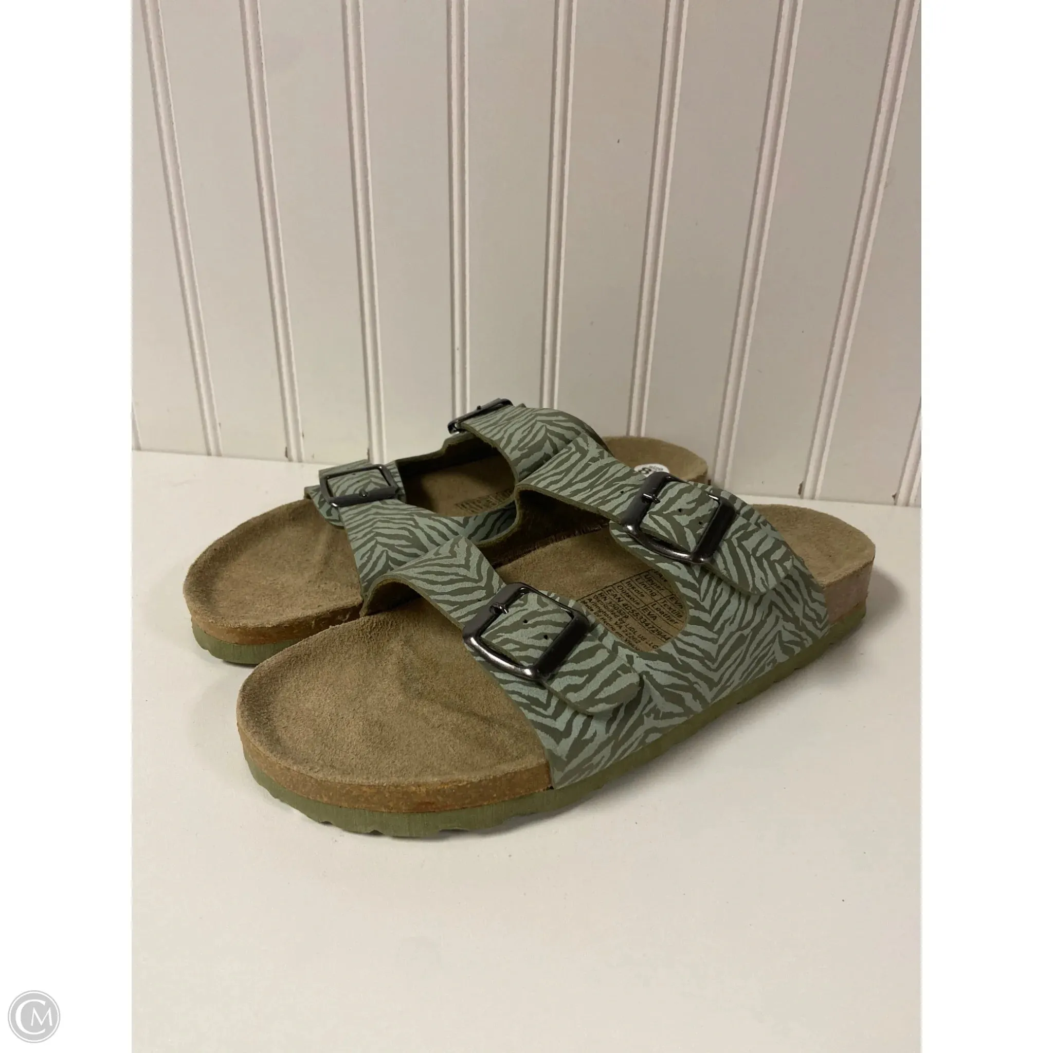 Sandals Flats By Clothes Mentor In Zebra Print, Size: 8.5 Easy Entry Urban Friendly