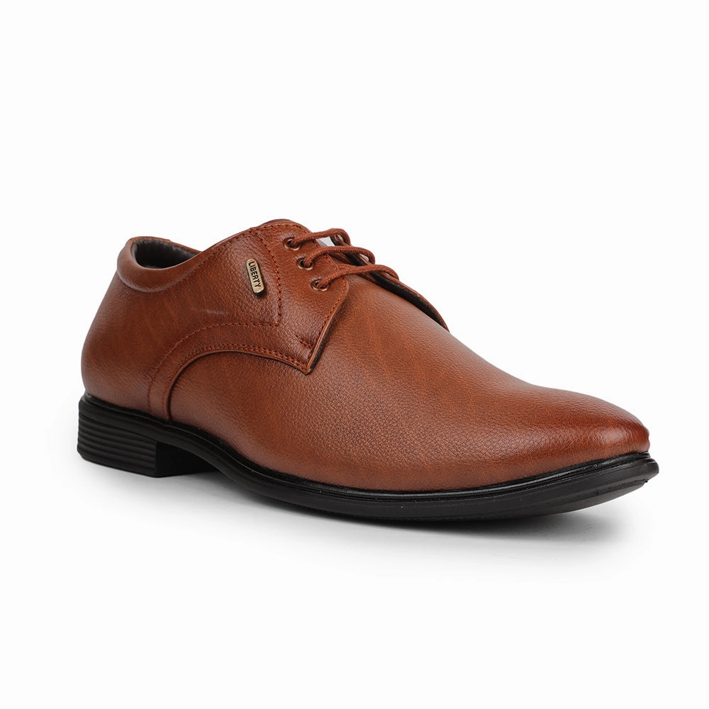 Fortune Tan Formal Lacing Derby Shoes For Men HOL-130E By Liberty Quick Tread Seasonal Wear