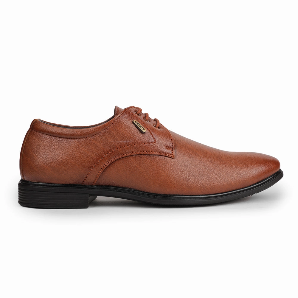 Refined Urban Fit Fortune Tan Formal Lacing Derby Shoes For Men HOL-130E By Liberty