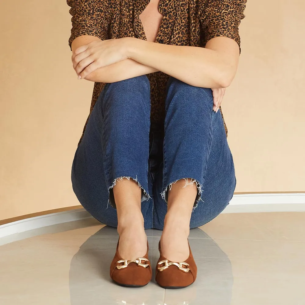 Lydia: Chestnut Suede Ultra grip