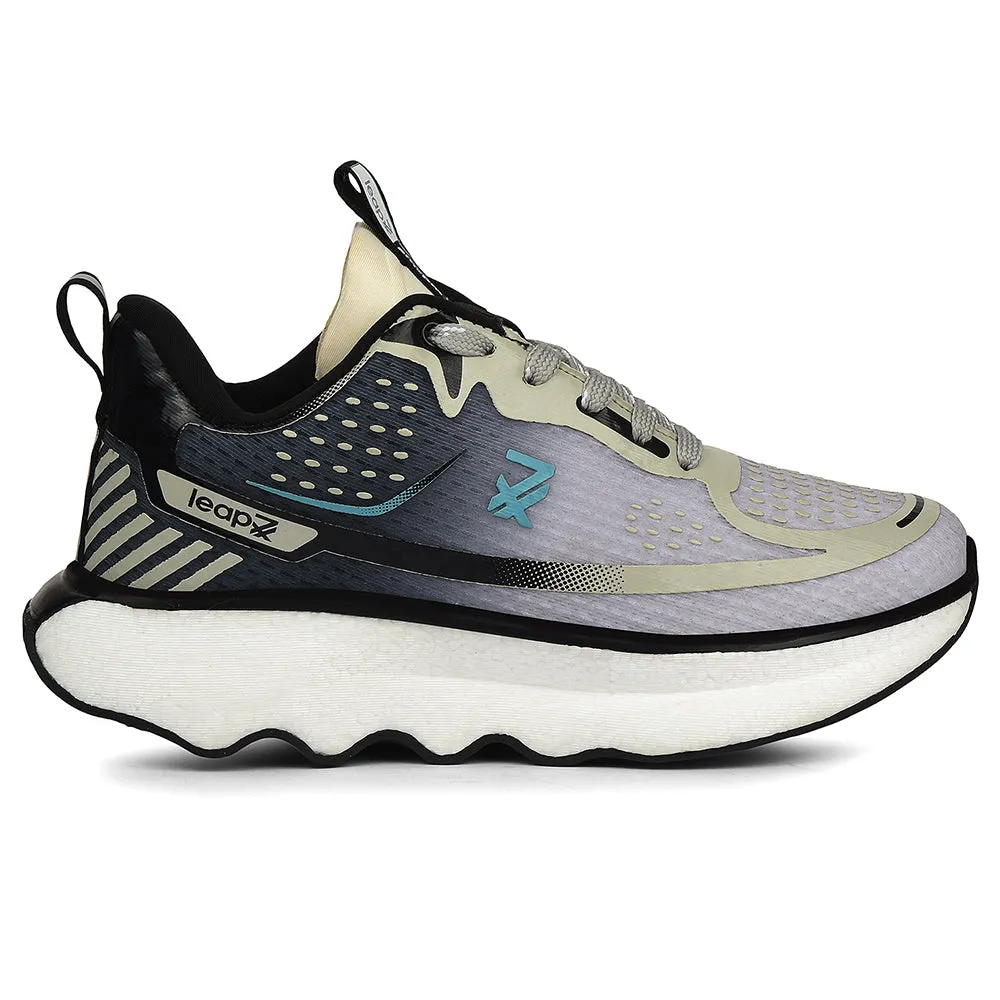 3D Molded Leap7x Black Sports Lacing Running Shoes For Men GHD-105 By Liberty