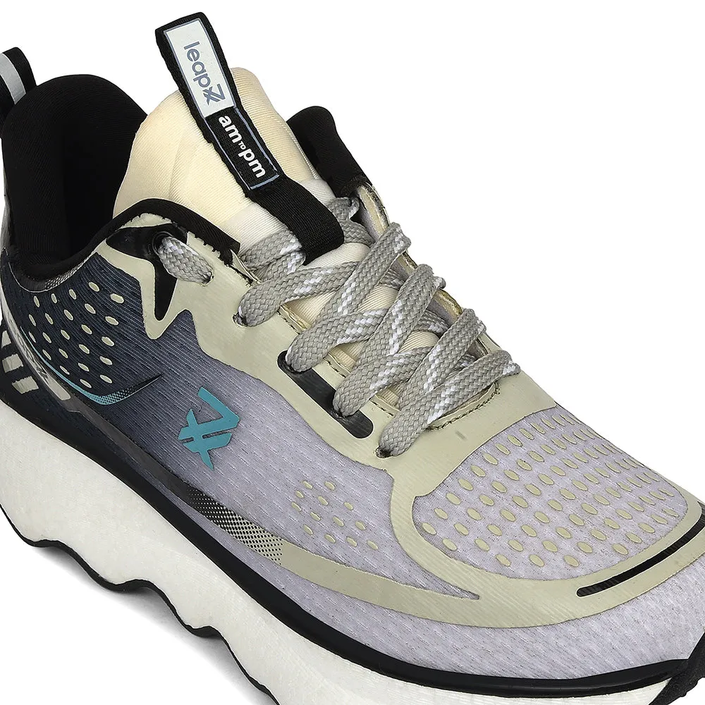 Enhanced Stability Frame Leap7x Black Sports Lacing Running Shoes For Men GHD-105 By Liberty