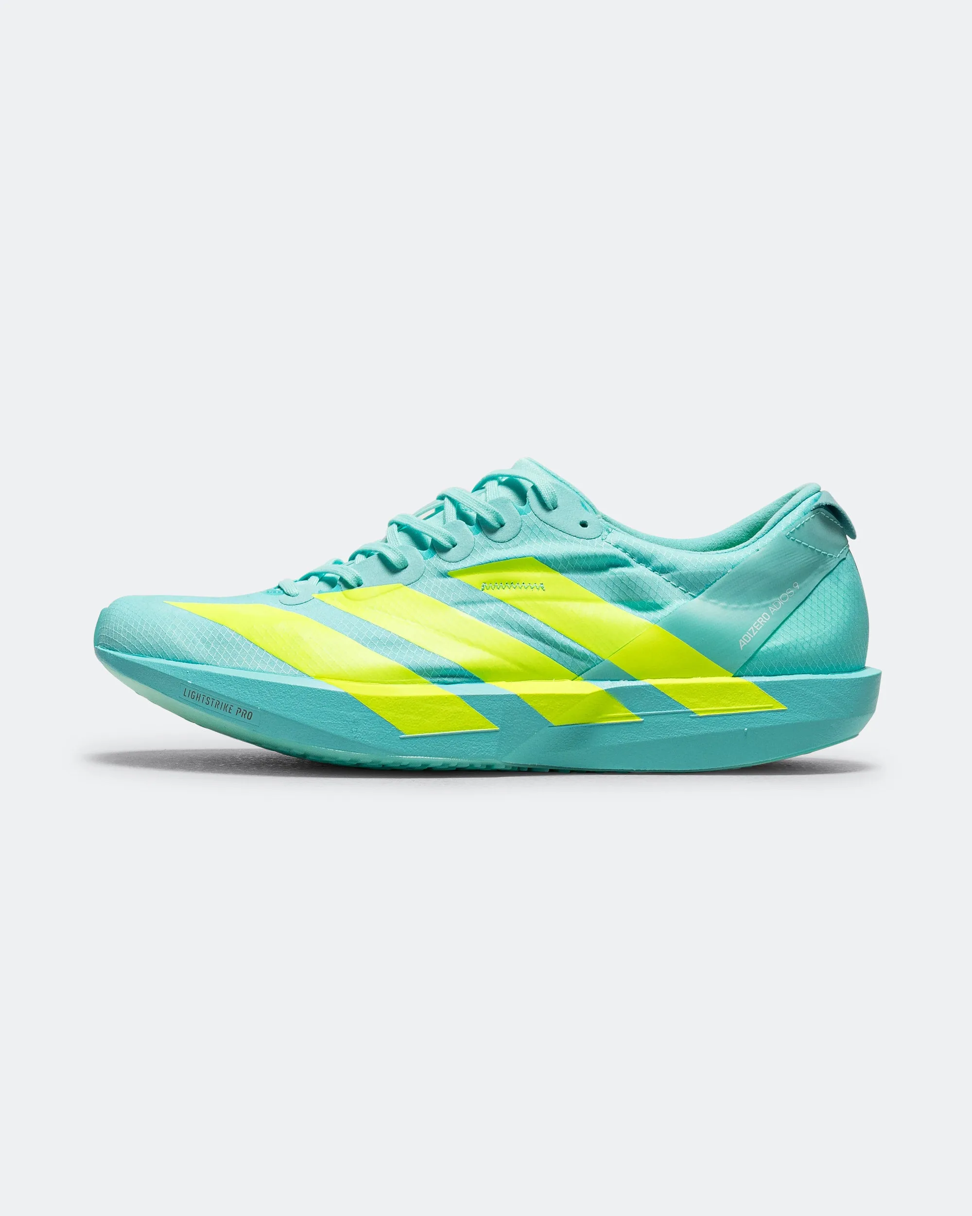 Sleek Form Mens Adizero Adios 9 - Flash Aqua/Lucid Lemon-Zero Metallic