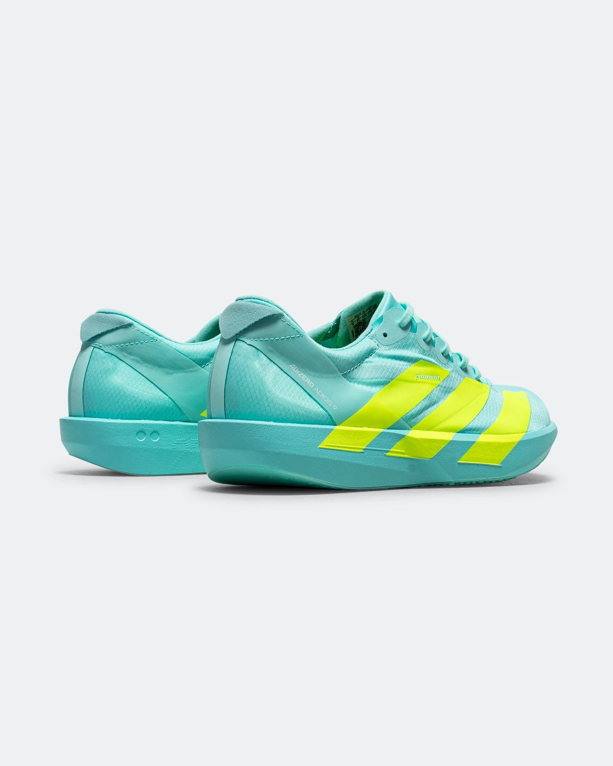 School Jog Mens Adizero Adios 9 - Flash Aqua/Lucid Lemon-Zero Metallic