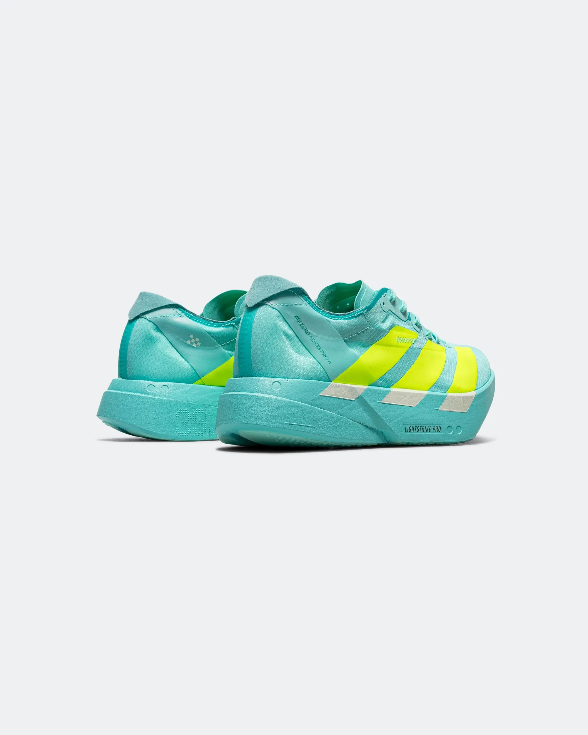Mens Adizero Adios Pro 4 -  Semi Flash Aqua/Lucid Lemon-Mint Ton Spin Step