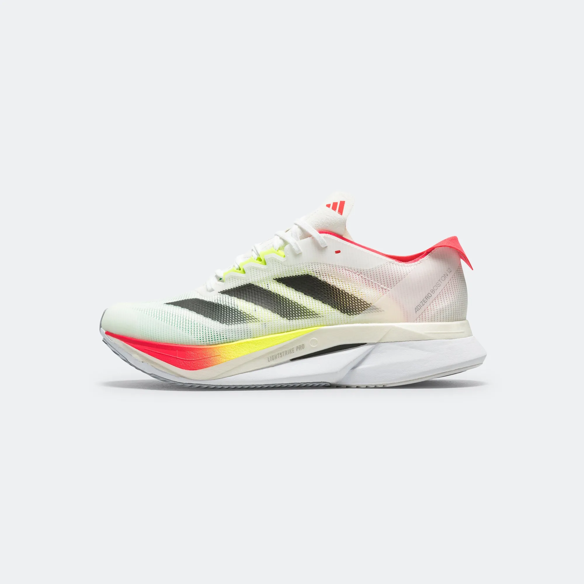 Mens Adizero Boston 12 - Cloud White/Core Black-Semi Lucid Red Gold Shine