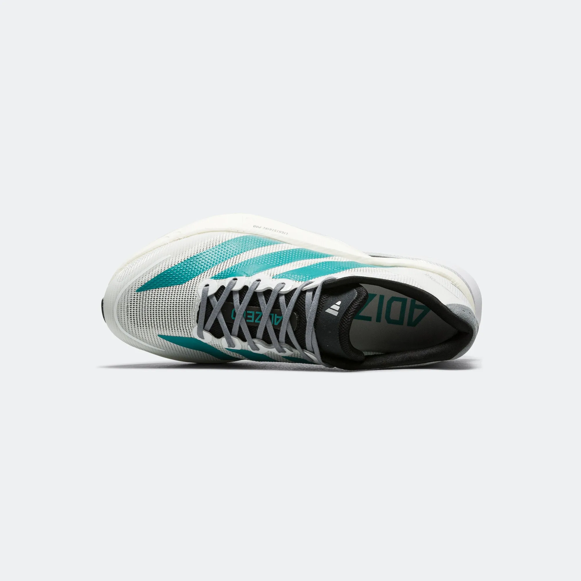 Mens Adizero Boston 13 EQT - Cloud White/Pure Teal-Grey Shock Diffusing Midsole On The Way