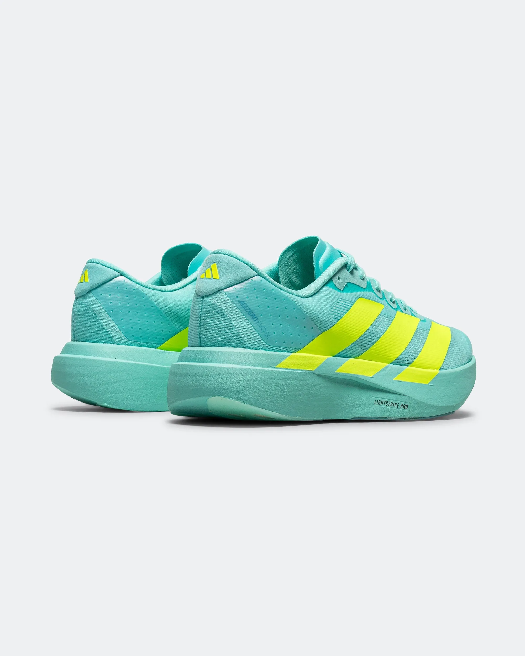 Wood Step Textured Pattern Mens Adizero Evo SL - Flash Aqua/Lucid Lemon-Mint Ton