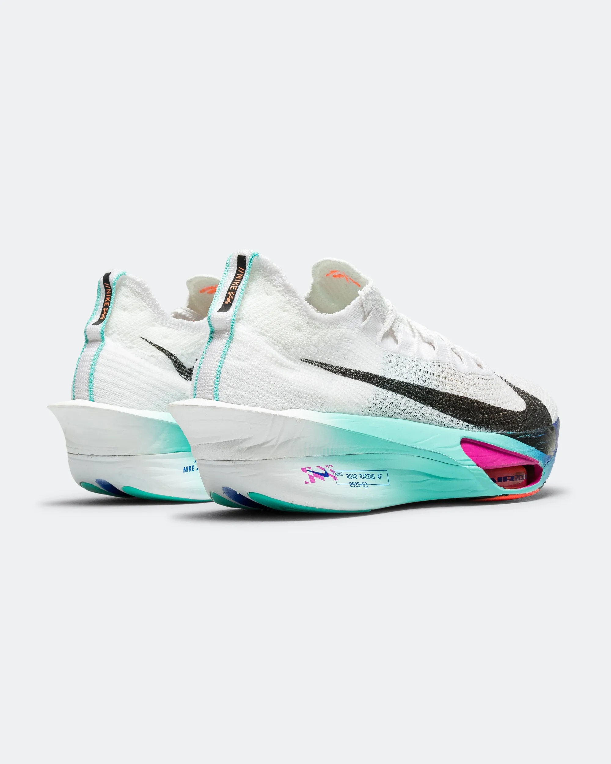 Mens Air Zoom Alphafly Next% 3 - White/Black-Hyper Turquoise-Concord Leap Step Arch Care