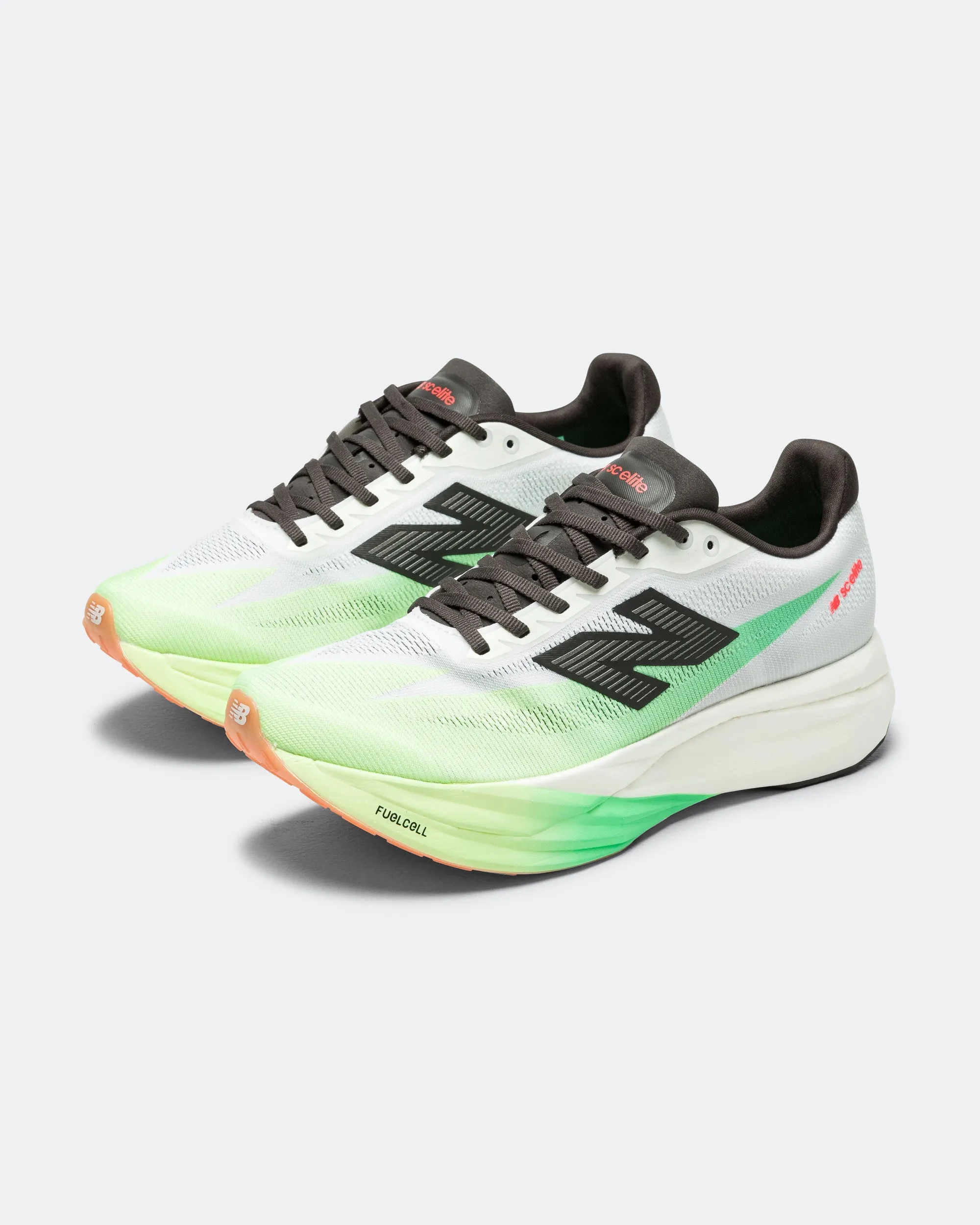 Dusk Run Travel Must Mens FuelCell SuperComp Elite v5 - White/Mint Flash