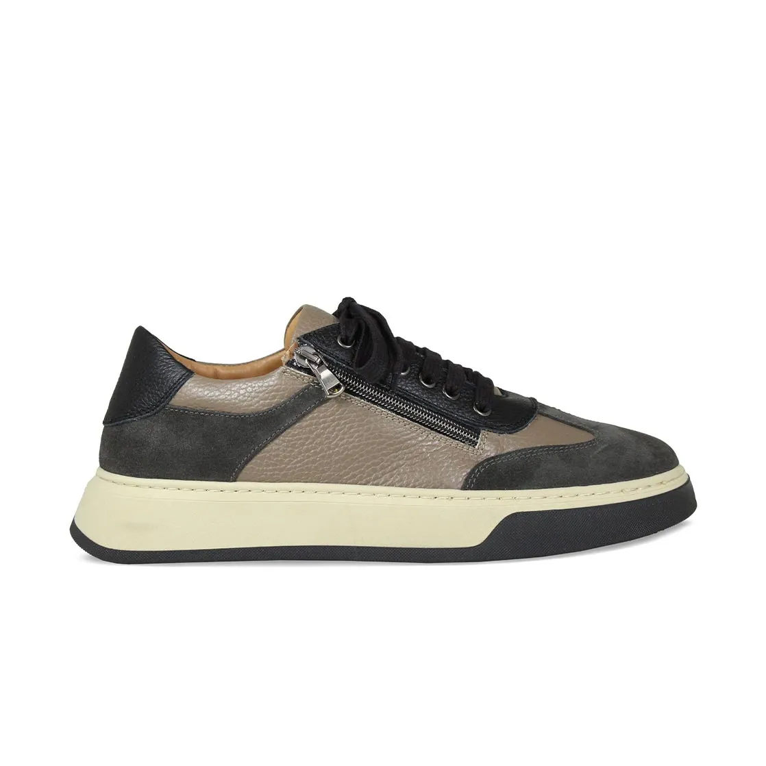 MEN'S Samson: Grey, Taupe & Black Leather Anti Slip Pattern Dirt Walk