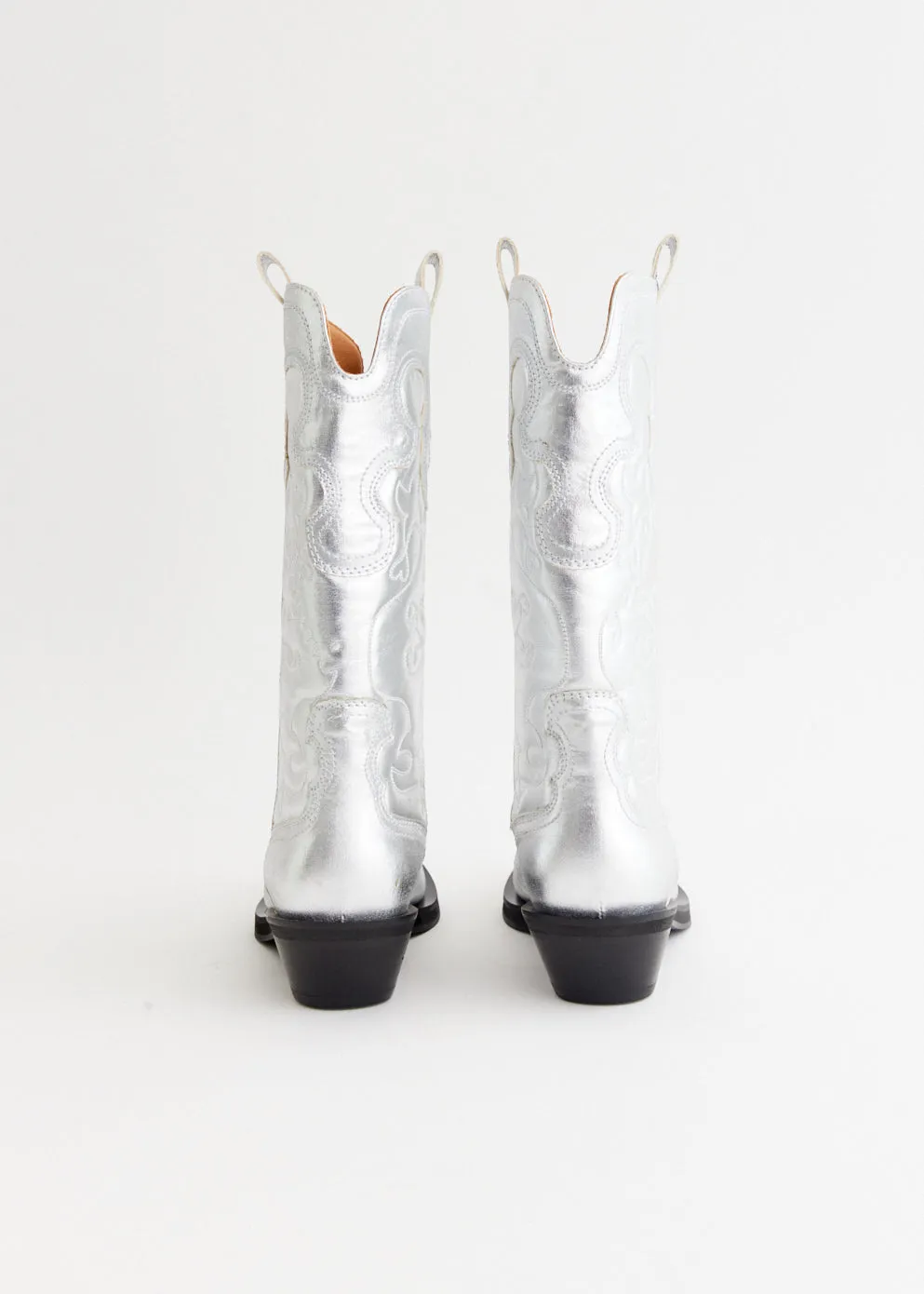 Mid Shaft Embroidered Western Boots TPR Sole Outfit Upgrade