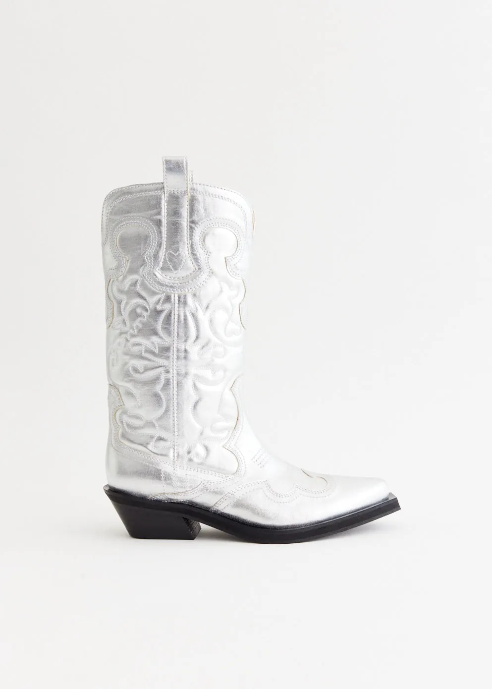 Neutral Mood Mid Shaft Embroidered Western Boots