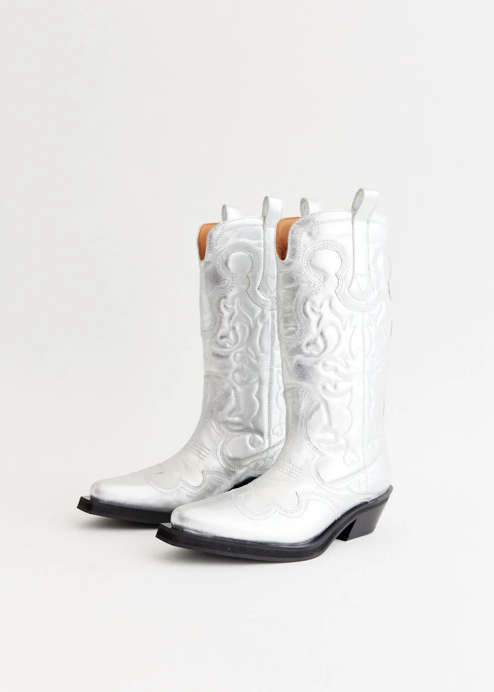 Mid Shaft Embroidered Western Boots Wear Anytime