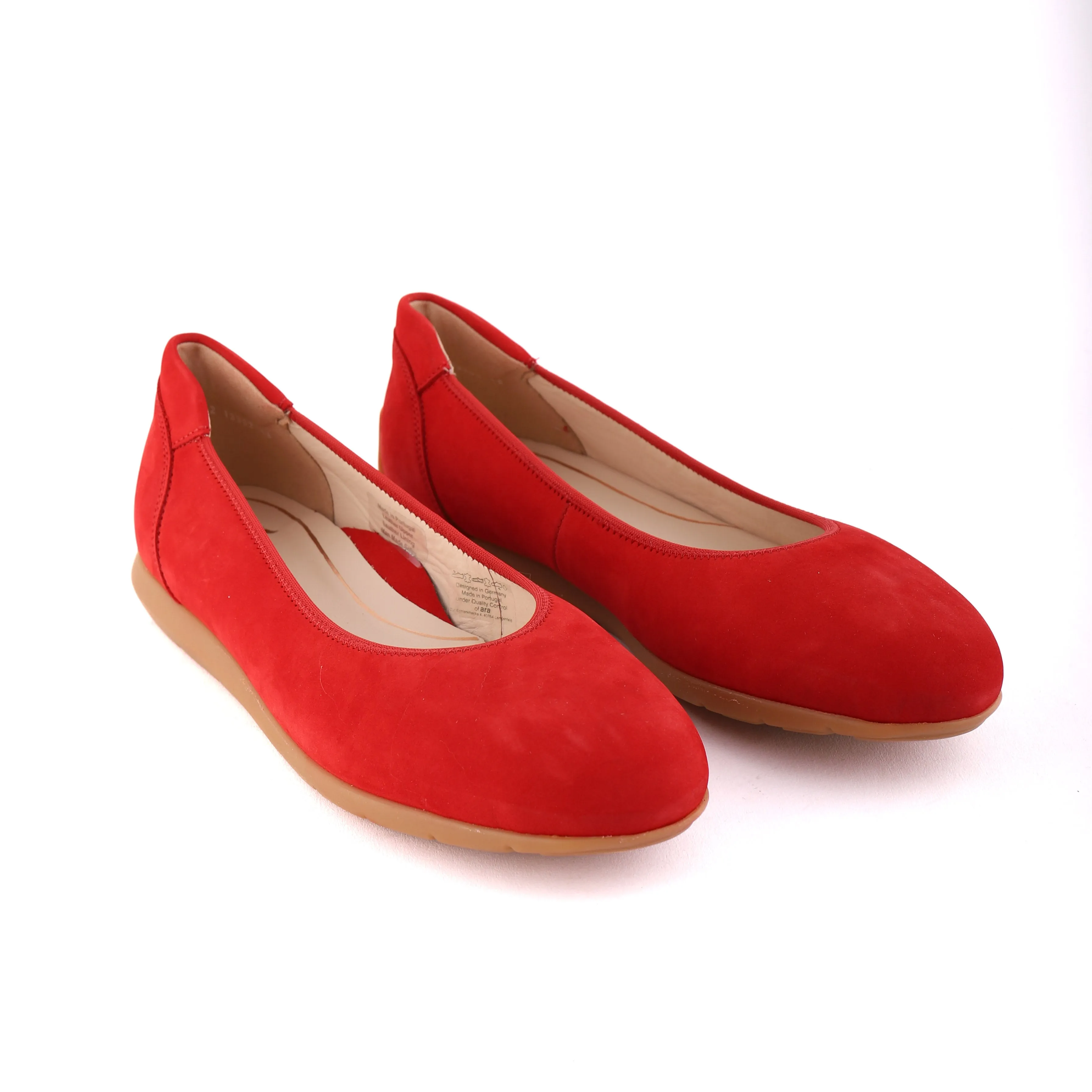 13302 Red Suede Chic Walking Shoes